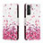 Leather Case Stands Fashionable Pattern Flip Cover Holder H01X for Samsung Galaxy S23 5G Clove Purple