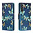 Leather Case Stands Fashionable Pattern Flip Cover Holder H01X for Samsung Galaxy S23 5G Navy Blue