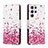 Leather Case Stands Fashionable Pattern Flip Cover Holder H01X for Samsung Galaxy S23 Ultra 5G