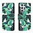 Leather Case Stands Fashionable Pattern Flip Cover Holder H01X for Samsung Galaxy S23 Ultra 5G Green