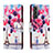 Leather Case Stands Fashionable Pattern Flip Cover Holder H02X for Samsung Galaxy S22 5G