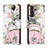 Leather Case Stands Fashionable Pattern Flip Cover Holder H02X for Samsung Galaxy S22 Plus 5G