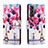 Leather Case Stands Fashionable Pattern Flip Cover Holder H02X for Samsung Galaxy S22 Plus 5G Mixed