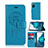 Leather Case Stands Fashionable Pattern Flip Cover Holder JX1 for Samsung Galaxy S20 FE (2022) 5G Blue