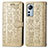 Leather Case Stands Fashionable Pattern Flip Cover Holder L01 for Xiaomi Mi 12 5G Gold