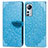 Leather Case Stands Fashionable Pattern Flip Cover Holder L02 for Xiaomi Mi 12 Pro 5G Sky Blue