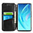 Leather Case Stands Fashionable Pattern Flip Cover Holder S01D for Huawei Honor 60 Pro 5G
