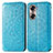 Leather Case Stands Fashionable Pattern Flip Cover Holder S01D for Huawei Honor 60 Pro 5G Blue