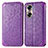 Leather Case Stands Fashionable Pattern Flip Cover Holder S01D for Huawei Honor 60 Pro 5G Purple