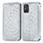 Leather Case Stands Fashionable Pattern Flip Cover Holder S01D for Huawei Honor X10 Max 5G Silver