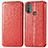 Leather Case Stands Fashionable Pattern Flip Cover Holder S01D for Motorola Moto E40 Red