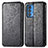 Leather Case Stands Fashionable Pattern Flip Cover Holder S01D for Motorola Moto Edge 20 Pro 5G Black