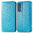 Leather Case Stands Fashionable Pattern Flip Cover Holder S01D for Motorola Moto Edge 20 Pro 5G Blue