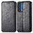 Leather Case Stands Fashionable Pattern Flip Cover Holder S01D for Motorola Moto Edge (2021) 5G Black