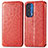 Leather Case Stands Fashionable Pattern Flip Cover Holder S01D for Motorola Moto Edge (2021) 5G Red