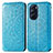 Leather Case Stands Fashionable Pattern Flip Cover Holder S01D for Motorola Moto Edge Plus (2022) 5G Blue