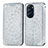 Leather Case Stands Fashionable Pattern Flip Cover Holder S01D for Motorola Moto Edge Plus (2022) 5G Silver
