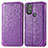 Leather Case Stands Fashionable Pattern Flip Cover Holder S01D for Motorola Moto G Power (2022) Purple