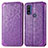 Leather Case Stands Fashionable Pattern Flip Cover Holder S01D for Motorola Moto G Pure Purple
