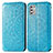 Leather Case Stands Fashionable Pattern Flip Cover Holder S01D for Motorola Moto G Stylus (2021) Blue