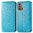 Leather Case Stands Fashionable Pattern Flip Cover Holder S01D for Motorola Moto G40 Fusion Blue