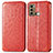 Leather Case Stands Fashionable Pattern Flip Cover Holder S01D for Motorola Moto G40 Fusion Red