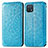 Leather Case Stands Fashionable Pattern Flip Cover Holder S01D for Oppo A16K Blue