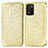 Leather Case Stands Fashionable Pattern Flip Cover Holder S01D for Oppo K9S 5G Gold