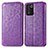Leather Case Stands Fashionable Pattern Flip Cover Holder S01D for Oppo K9S 5G Purple