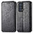 Leather Case Stands Fashionable Pattern Flip Cover Holder S01D for Oppo Reno6 Pro+ Plus 5G Black