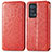 Leather Case Stands Fashionable Pattern Flip Cover Holder S01D for Oppo Reno6 Pro+ Plus 5G Red