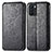 Leather Case Stands Fashionable Pattern Flip Cover Holder S01D for Oppo Reno6 Z 5G Black