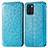 Leather Case Stands Fashionable Pattern Flip Cover Holder S01D for Oppo Reno6 Z 5G Blue