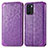 Leather Case Stands Fashionable Pattern Flip Cover Holder S01D for Oppo Reno6 Z 5G Purple