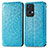 Leather Case Stands Fashionable Pattern Flip Cover Holder S01D for Oppo Reno7 Pro 5G Blue