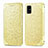 Leather Case Stands Fashionable Pattern Flip Cover Holder S01D for Samsung Galaxy A71 5G Gold