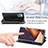 Leather Case Stands Fashionable Pattern Flip Cover Holder S01D for Samsung Galaxy Note 20 5G