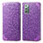 Leather Case Stands Fashionable Pattern Flip Cover Holder S01D for Samsung Galaxy Note 20 5G Purple