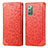 Leather Case Stands Fashionable Pattern Flip Cover Holder S01D for Samsung Galaxy Note 20 5G Red