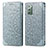 Leather Case Stands Fashionable Pattern Flip Cover Holder S01D for Samsung Galaxy Note 20 5G Silver