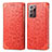 Leather Case Stands Fashionable Pattern Flip Cover Holder S01D for Samsung Galaxy Note 20 Ultra 5G Red