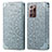 Leather Case Stands Fashionable Pattern Flip Cover Holder S01D for Samsung Galaxy Note 20 Ultra 5G Silver