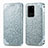 Leather Case Stands Fashionable Pattern Flip Cover Holder S01D for Samsung Galaxy S20 Ultra 5G Silver