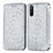 Leather Case Stands Fashionable Pattern Flip Cover Holder S01D for Sony Xperia 10 III Silver