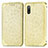 Leather Case Stands Fashionable Pattern Flip Cover Holder S01D for Sony Xperia Ace II Gold
