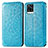 Leather Case Stands Fashionable Pattern Flip Cover Holder S01D for Vivo V20 Blue