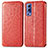 Leather Case Stands Fashionable Pattern Flip Cover Holder S01D for Vivo Y72 5G Red