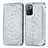 Leather Case Stands Fashionable Pattern Flip Cover Holder S01D for Xiaomi Poco X3 GT 5G Silver