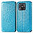 Leather Case Stands Fashionable Pattern Flip Cover Holder S01D for Xiaomi Redmi 10 Power Blue