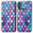 Leather Case Stands Fashionable Pattern Flip Cover Holder S02D for Motorola Moto E30 Purple